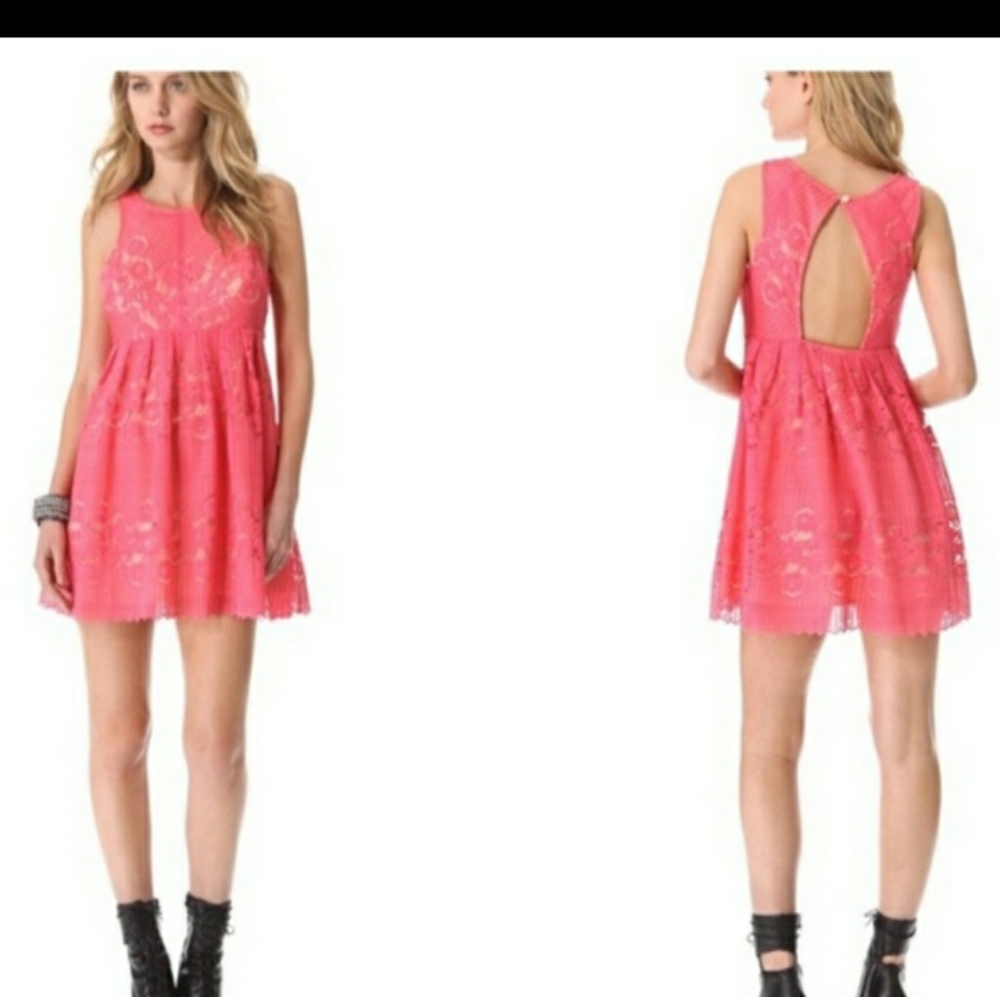 FREE PEOPLE CHERRY ROCCO LACE DRESS